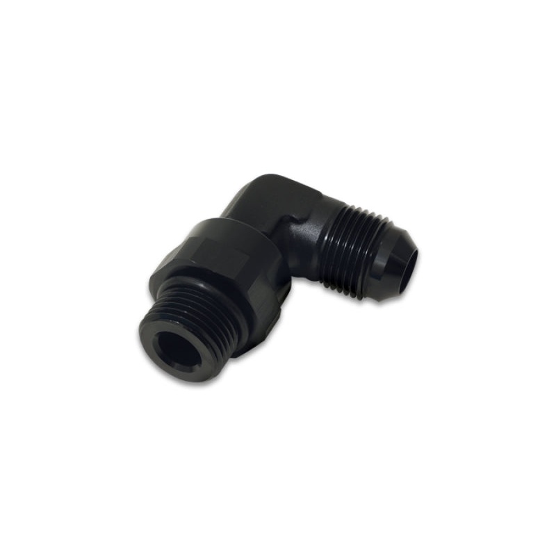 Vibrant -8AN Male Flare to Male -8AN ORB Swivel 90 Degree Adapter Fitting – Anodized Black