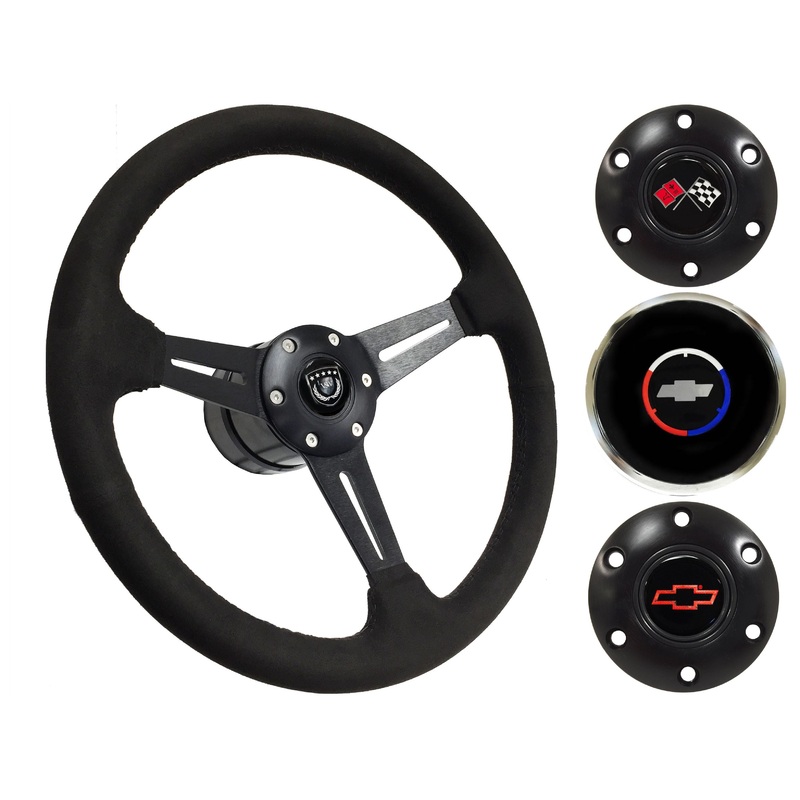 1969-75 Corvette Steering Wheel Kit | Black Ultralux Suede | ST3584BLK