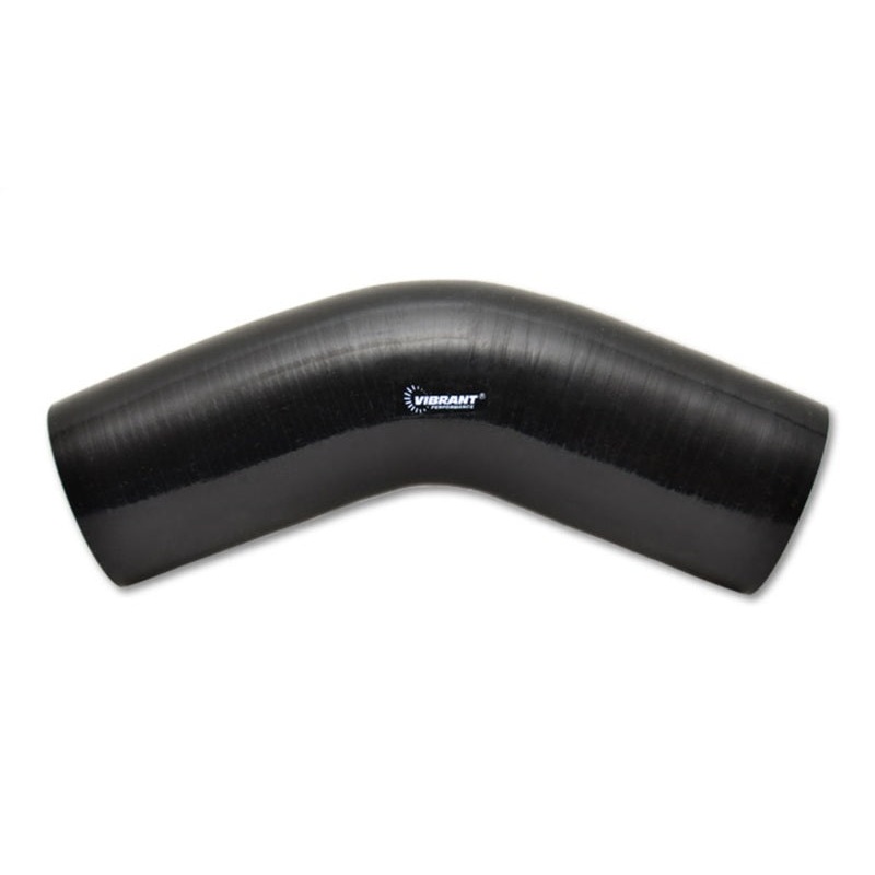 Vibrant 4 Ply Reinforced Silicone Elbow Connector – 4.5in I.D. – 45 deg. Elbow (BLACK)