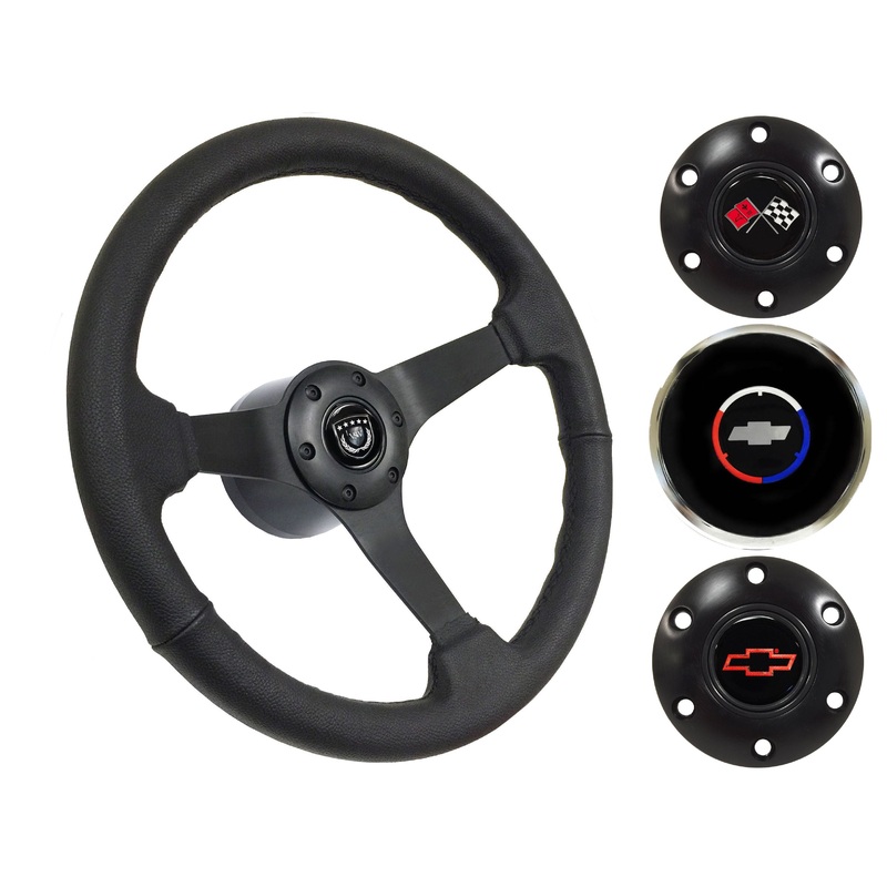 1967-68 El Camino Steering Wheel Kit | Black Leather | ST3160BLK