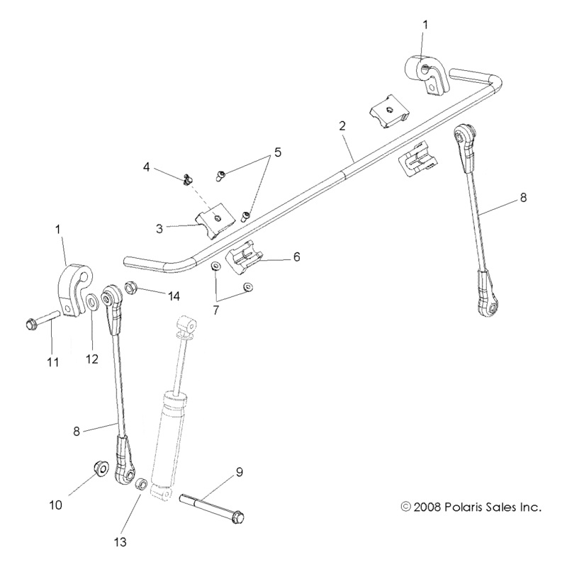 Stabilizer Bar, Front, Black by Polaris