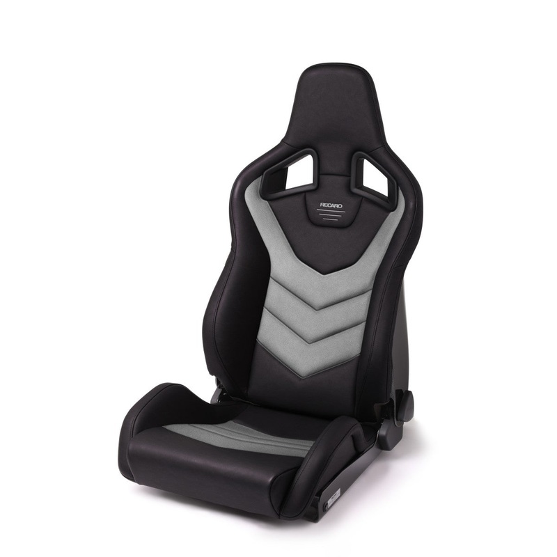 Recaro Sportster GT Seat – Black Vinyl/Cloud Grey Suede