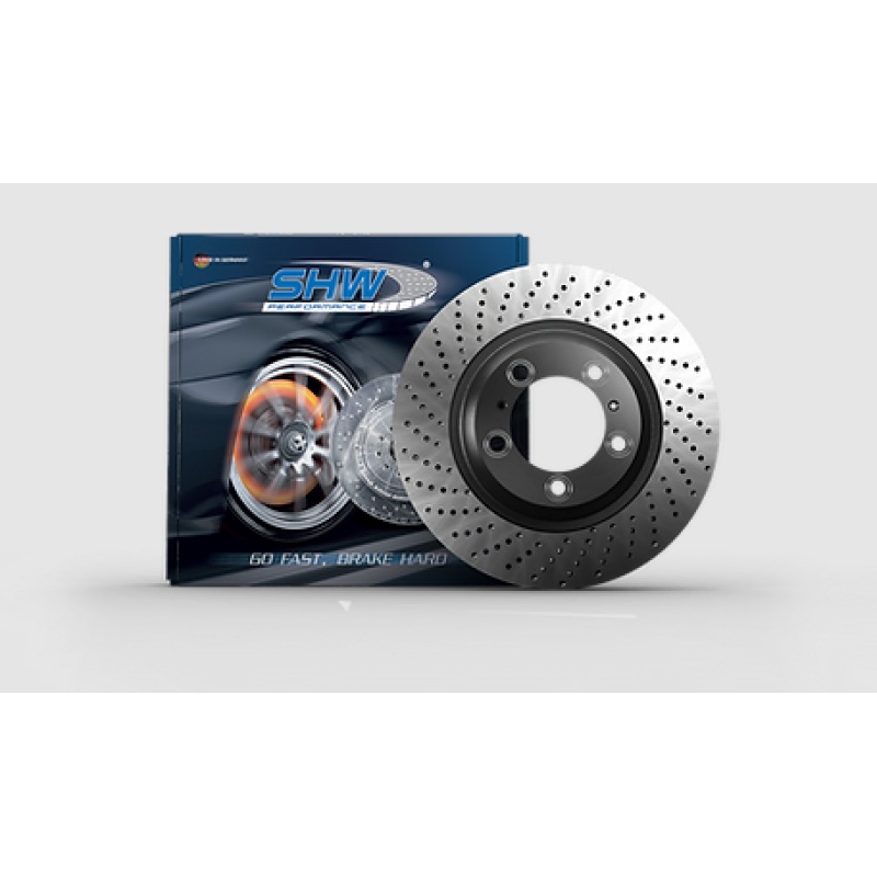 SHW 00-04 Porsche Boxster Roadster S 3.2L Rear Cross-Drilled Monobloc Brake Rotor (98635240301)