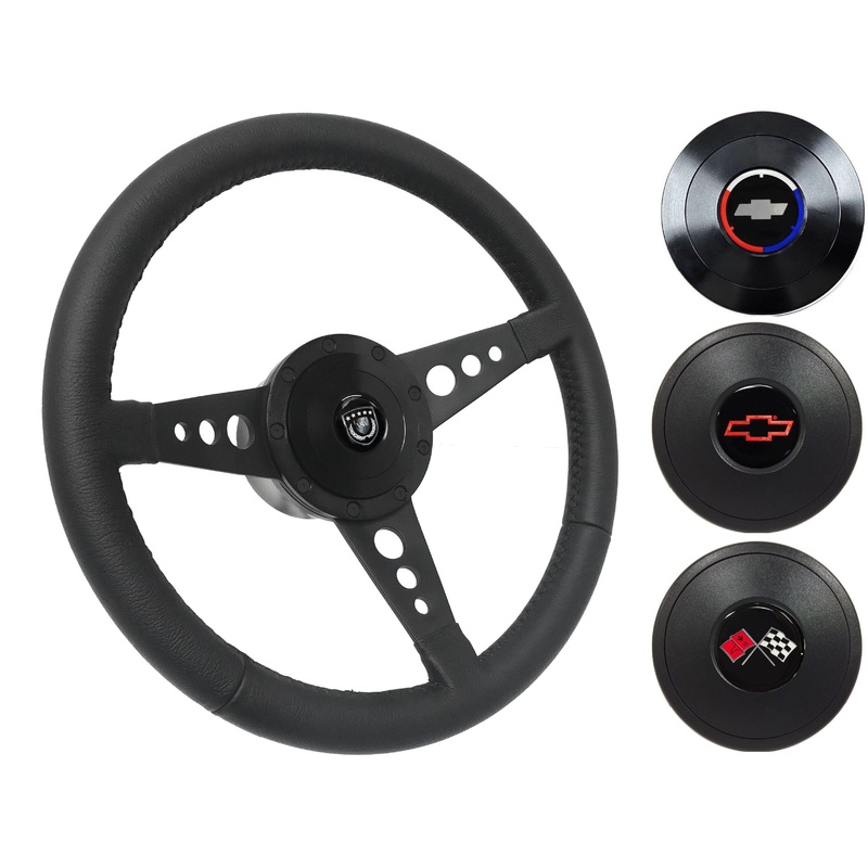1962-68 Chevy Nova Steering Wheel Kit | Black Leather | ST3156