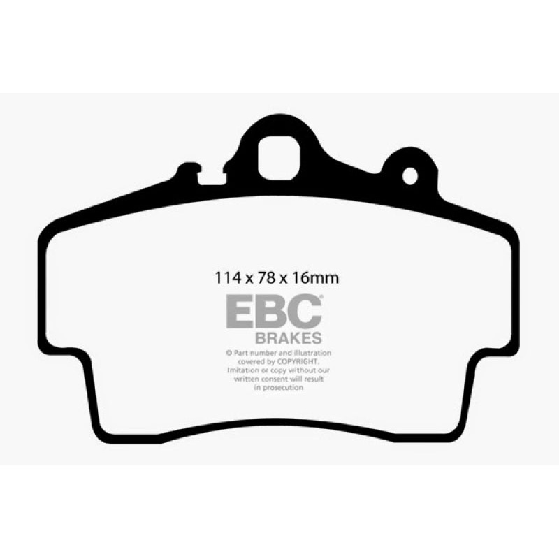 EBC 97-99 Porsche Boxster (Cast Iron Rotors only) 2.5 Yellowstuff Front Brake Pads