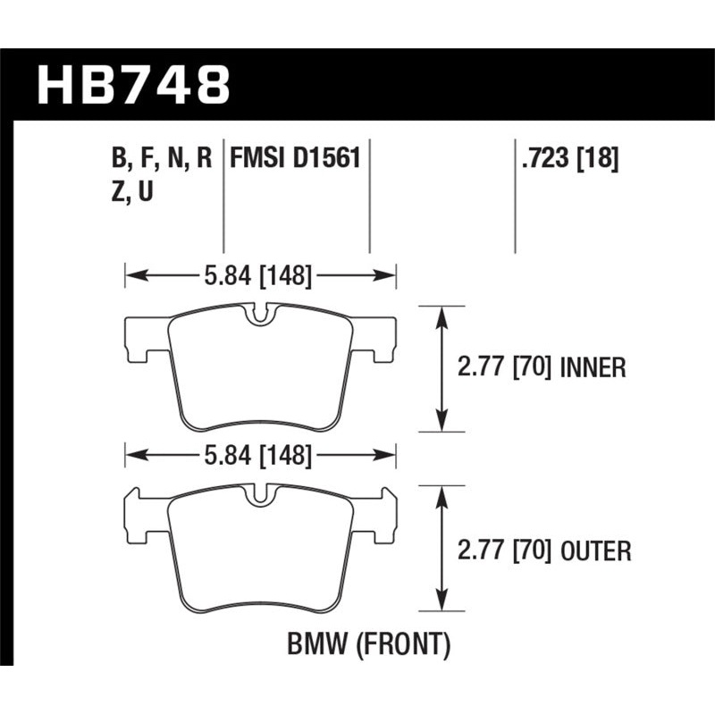 Hawk 13-14 BMW 328i/328i xDrive / 2014 428i/428i xDrive HPS Front Brake Pads