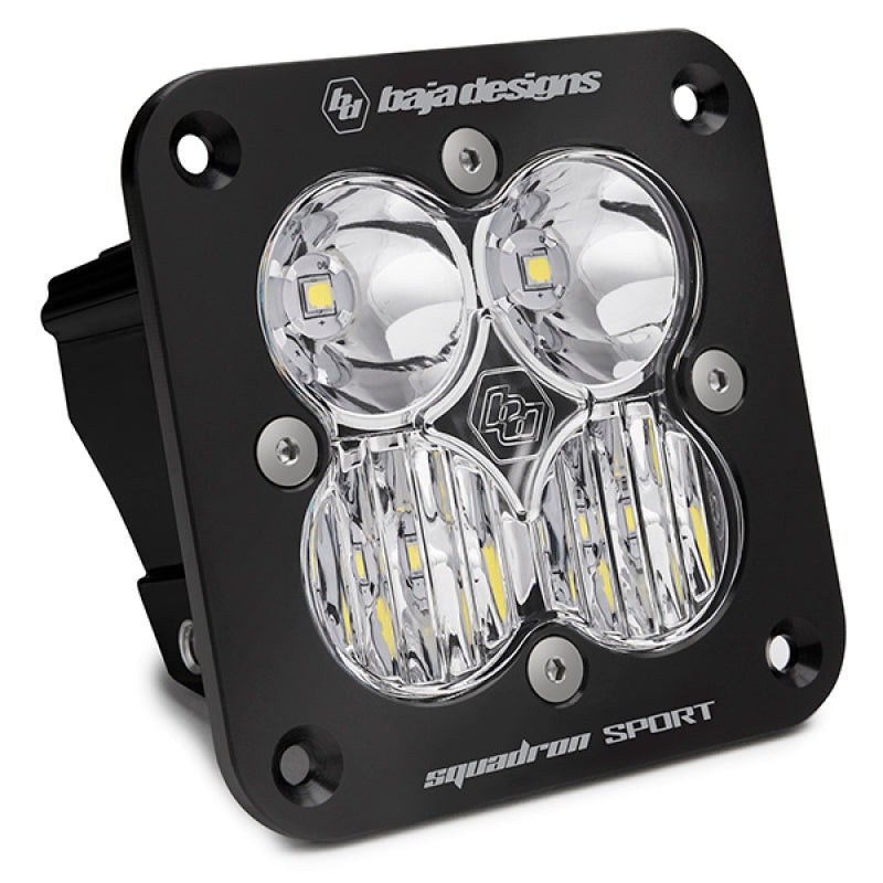Baja Designs Squadron Sport Driving/Combo Pattern Flush Mount Black LED Light Pod – Clear
