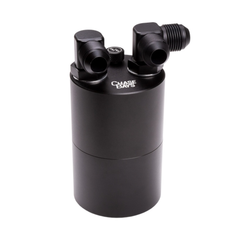 Chase Bays -10AN 90 Deg L-Fitting Inlet -10AN 90 Deg Outlet Oil Catch Can w/Type 3 Bracket