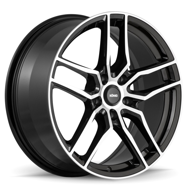 Konig Intention 18×8 5×112 ET45 Gloss Black / Machine Face