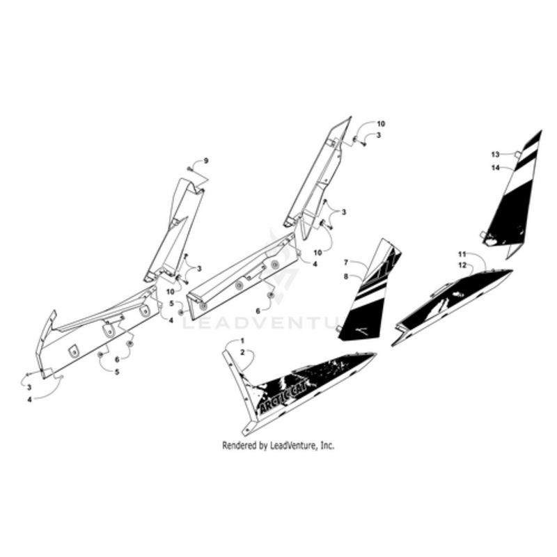 Side Lower Decal Front-Left-(Matte Blk) by Arctic Cat