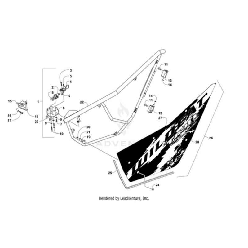 Door Panel W/Decals-Tt-Left(Trail Se 2016) (Inc. 27-28) by Arctic Cat