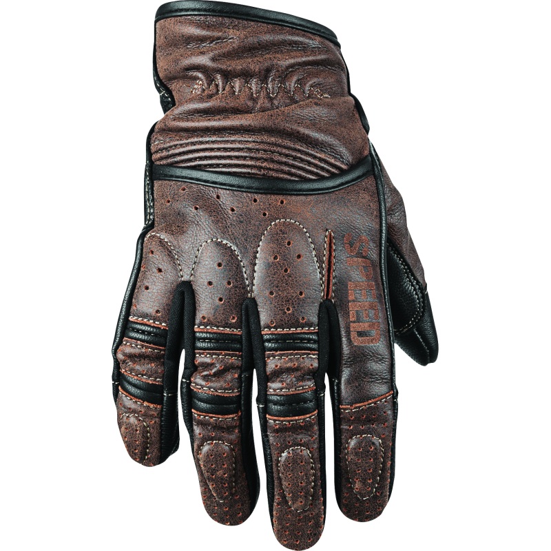 Speed and Strength Rust and Redemption Leather Gloves Brown – Large