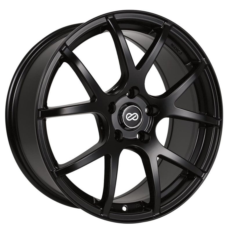 Enkei M52 17×7.5 38mm Offset 5×108 Bolt Pattern 72.6mm Bore Dia Matte Black Wheel