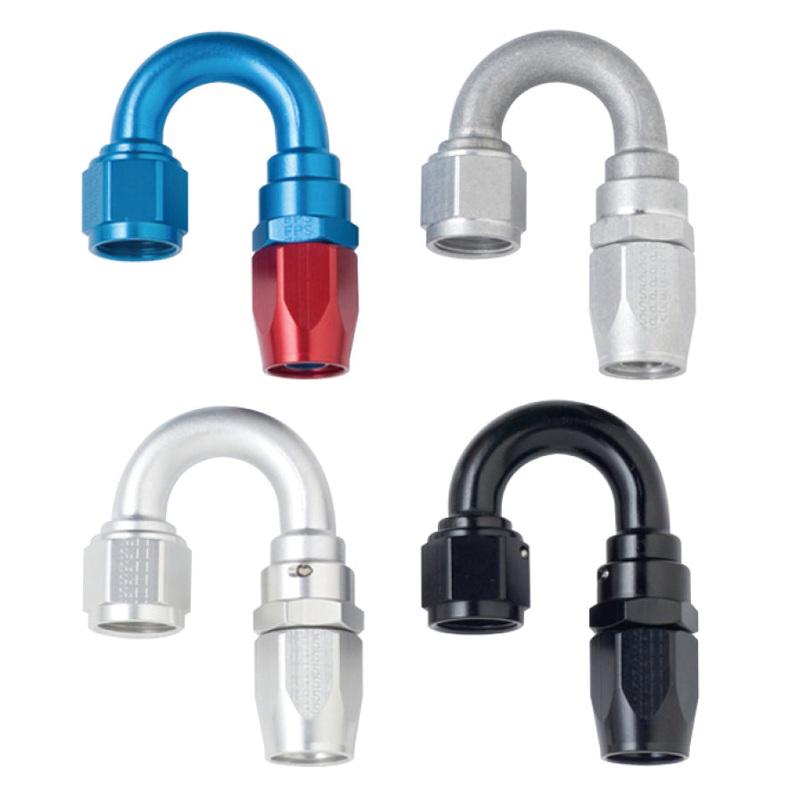 Fragola -10AN x 180 Degree Power Flow Hose End – Blue/Red