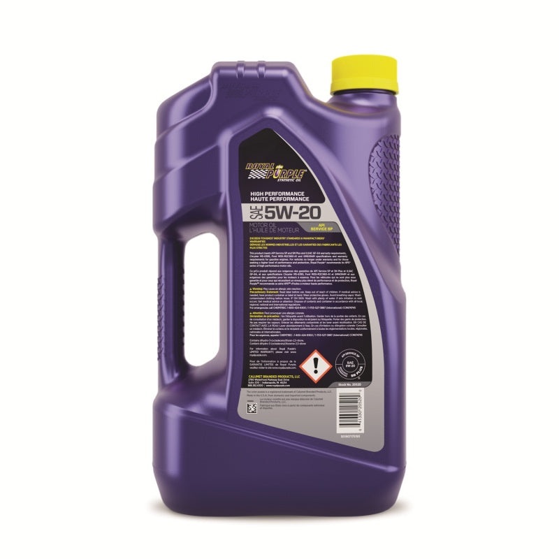 Royal Purple Synthetic High Performance 5W-20 Motor Oil (Canada) – 5 Quart