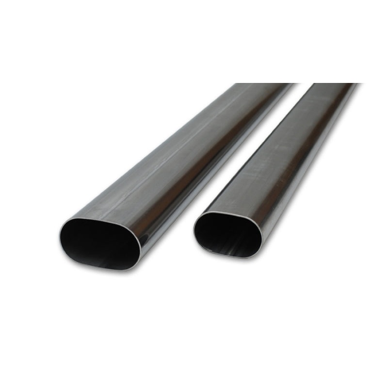 Vibrant 4in Oval (Nominal Size) T304 SS Straight Tubing (16 ga) – 5 foot length
