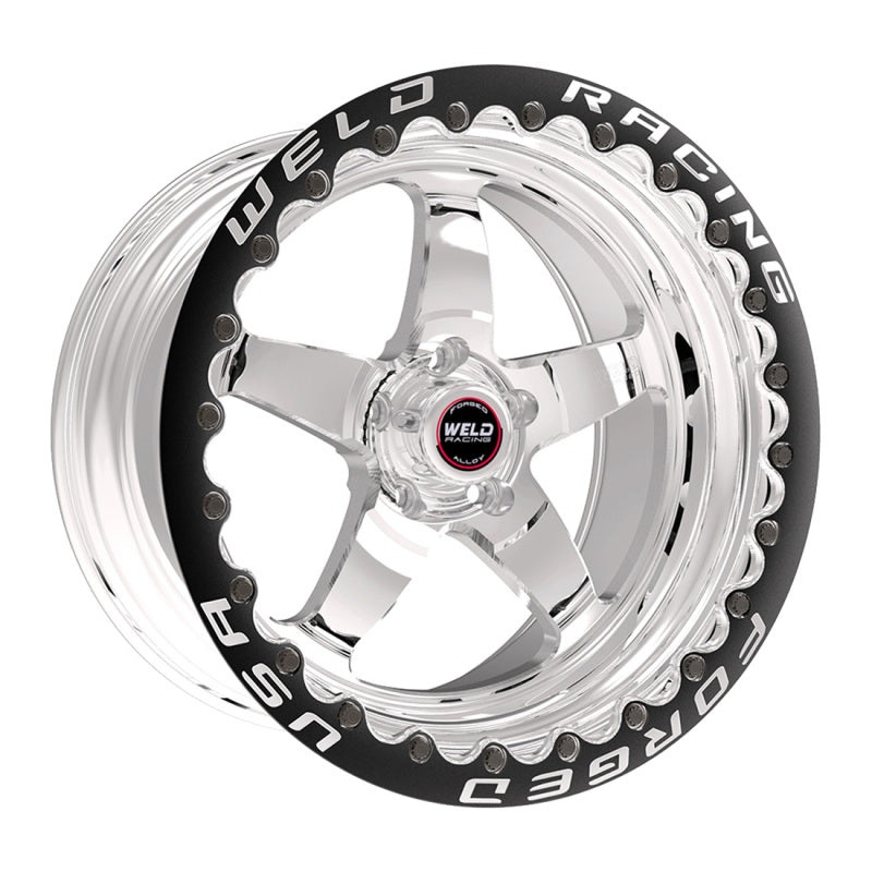 Weld S71 17×10 / 5×4.5 BP / 7.9in. BS Polished Wheel (Low Pad) – Black Single Beadlock MT