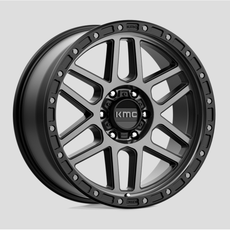 17×9.0 KMC Mesa KM544 Satin Black w/Gray Tint