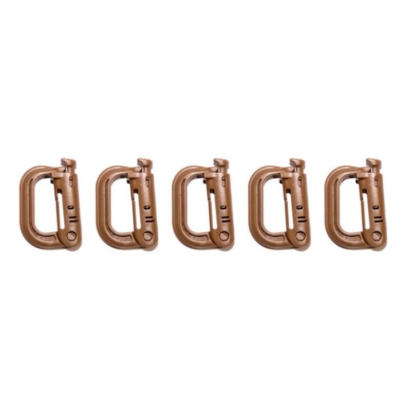 BuiltRight Industries Tan Locking Tech Panel Carabiners – 5pc Kit