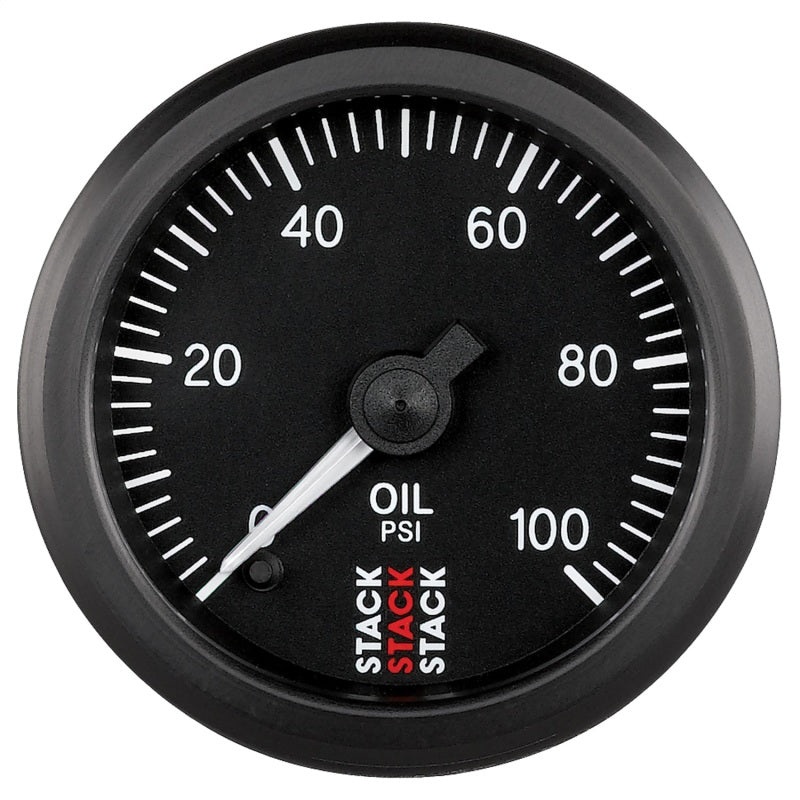 Autometer Stack 52mm 0-100 PSI 1/8in NPTF Male Pro Stepper Motor Oil Pressure Gauge – Black