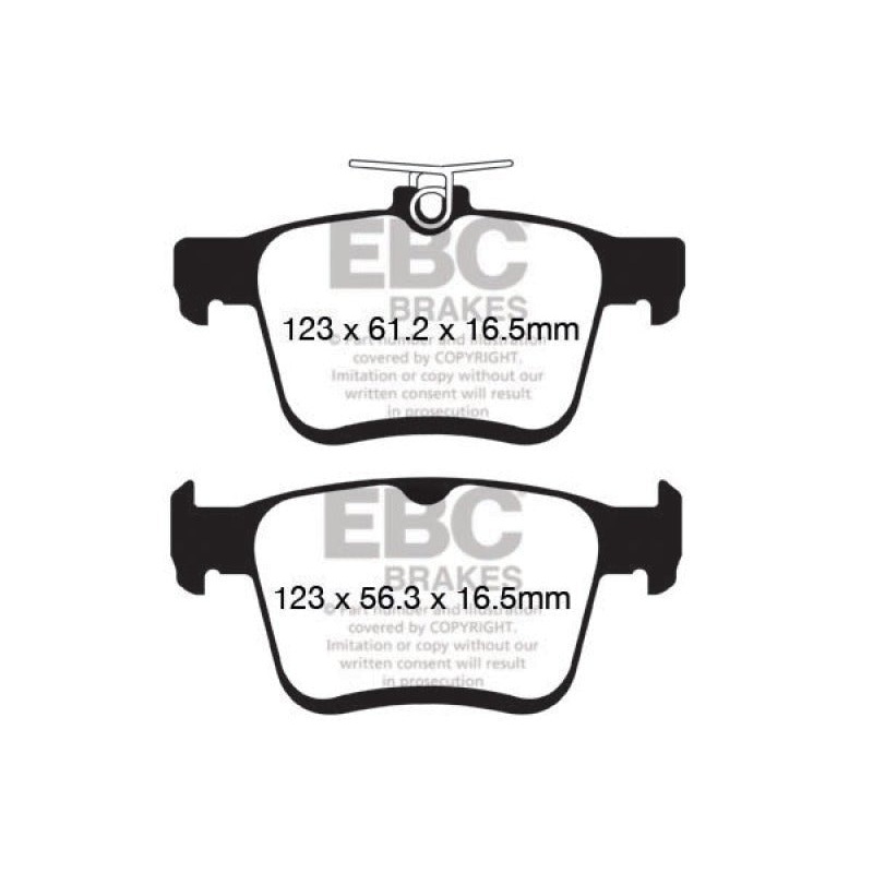 EBC 2014+ Audi A3 1.8 Turbo (w/Electronic Parking Brake) Redstuff Rear Brake Pads