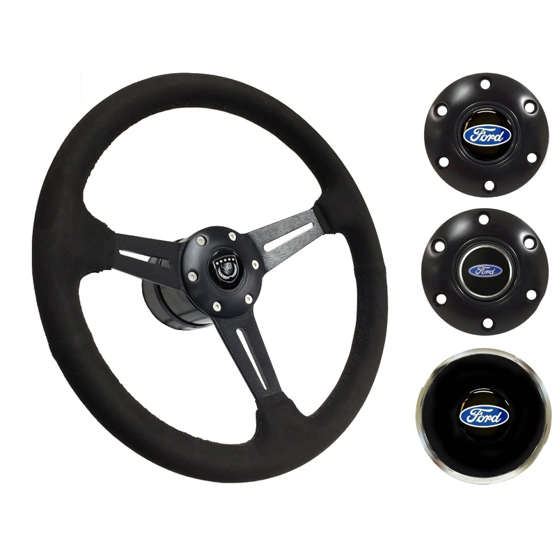 1970-79 Ford Ranchero Steering Wheel Kit | Black Ultralux Suede | ST3584BLK