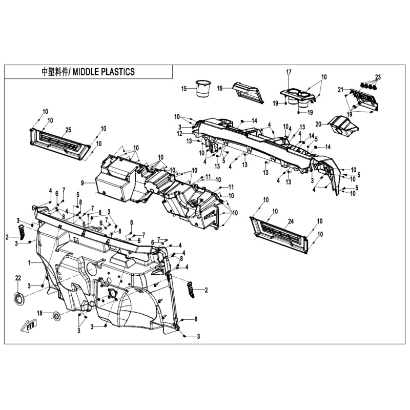 Upper Body Dashboard (Replaces 5Asv-043011-6R00) by CF Moto