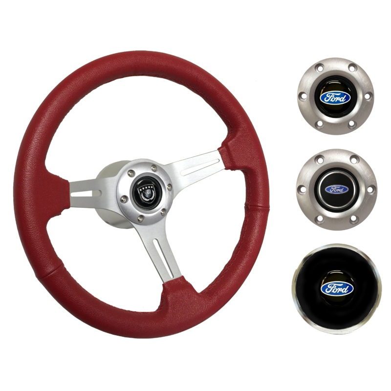 1965-69 Ford Ranchero Steering Wheel Kit | Red Leather | ST3014RED