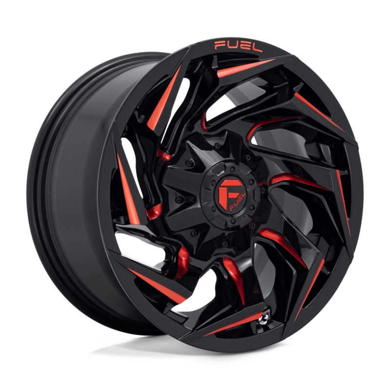 Fuel Wheels D755 Reaction 20″ 6×114.3/6×139.7 Gloss Black Milled With Red Tint
