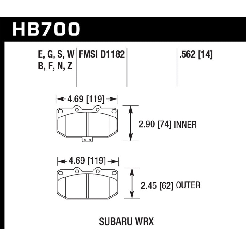 Hawk 06-07 Subaru Impreza WRX HP Plus Front Street Brake Pads