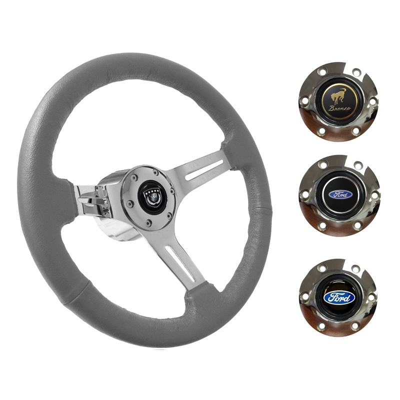 1975-77 Ford Bronco Steering Wheel Kit | Grey Leather | ST3012GRY