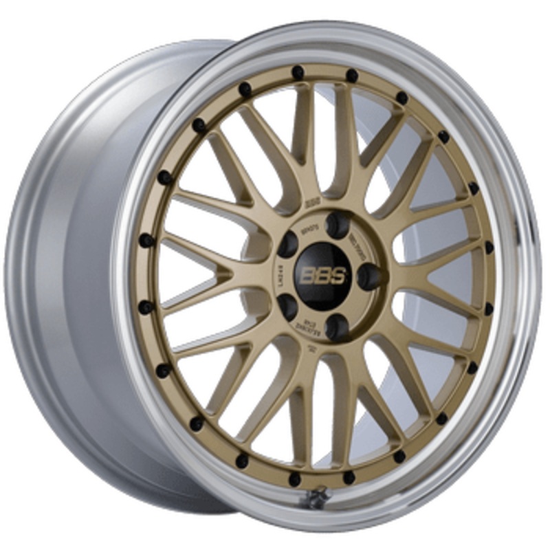 BBS LM 19″ 5×120 Diamond Gold Center / Diamond Cut Lip