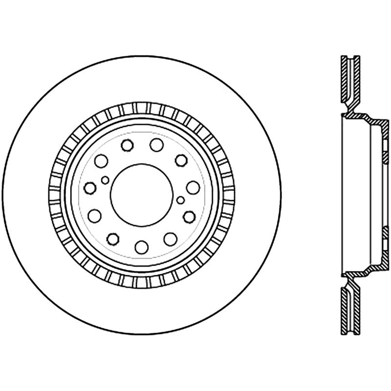 StopTech Sport Slot 13-16 Lexus LS460 / 09-12 Lexus LS Slotted Rear Right Cyro Rotor