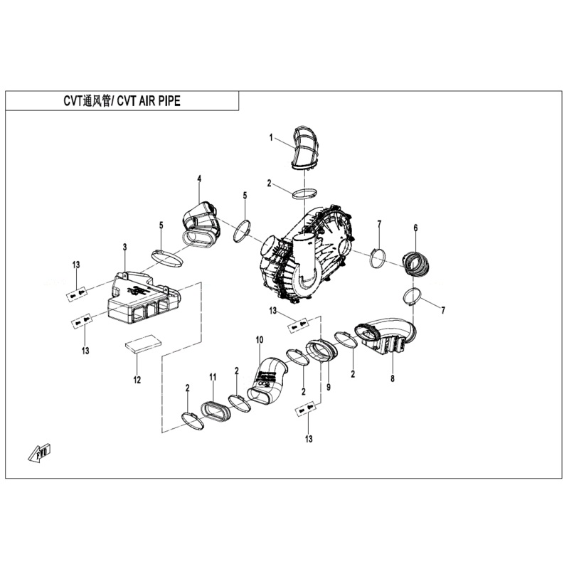 Cvt Front Inlet Pipe Connector by CF Moto