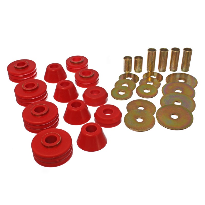 Energy Suspension 73-80 GM 1/2 Ton C-10/C1500 Pick Up 2WD Red Body (Cab) Mount Set