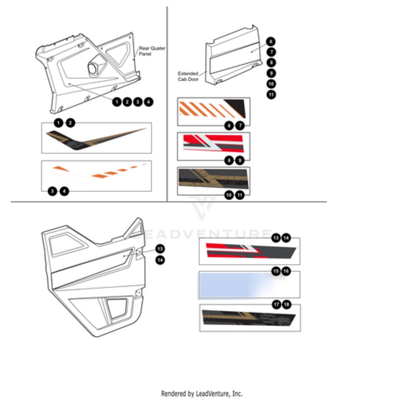 Storage Panel Decal-Left (Ballistic Bronze) (For Havoc X Models Only by Arctic Cat