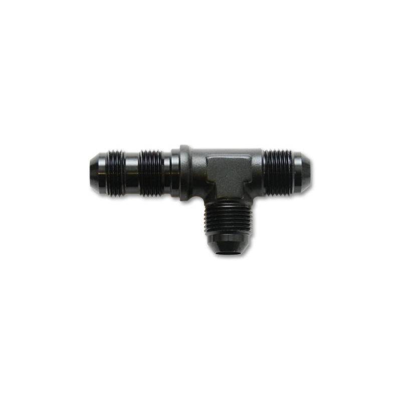 Vibrant -6AN Bulkhead Adapter Tee on Run Fittings – Anodized Black Only