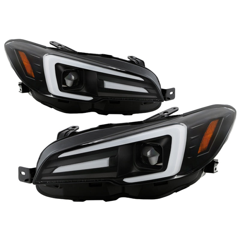 Spyder [15-21 WRX Limited / 18-21 STI] Apex Series Sequential LED Headlights | PRO-YD-SWRX15LEDAP-SBSEQ-BK