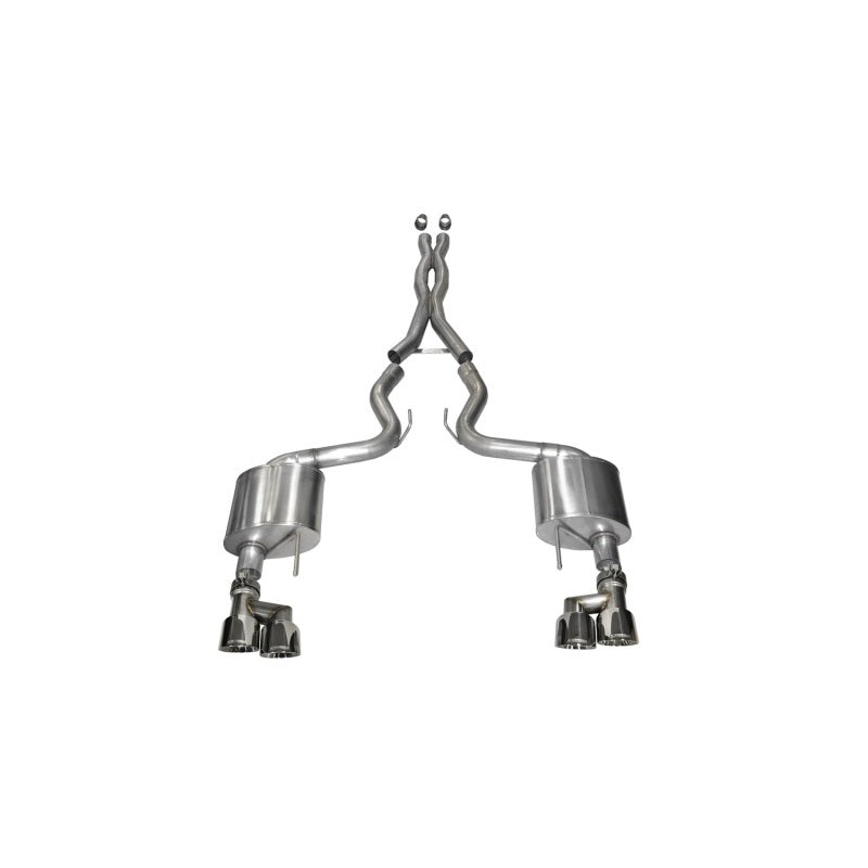 Corsa 2015-2017 Ford Mustang GT 5.0 3in Cat Back Exhaust Polish Quad Tips | Xtreme