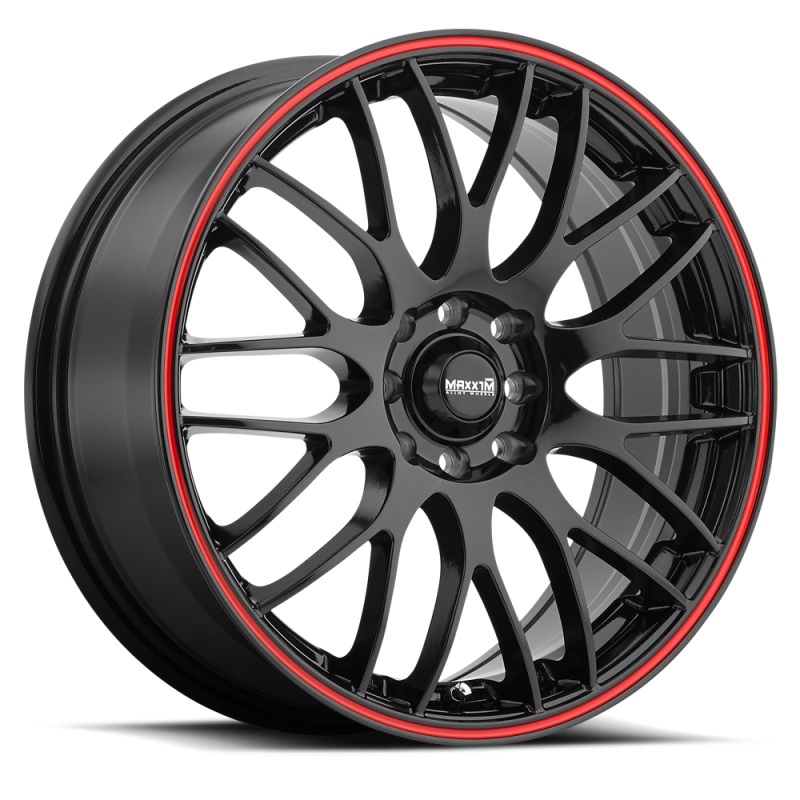 Maxxim Maze 16×7 8×100/114.3 ET40 Black/Red Stripe
